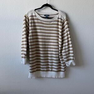 Brown gold and white striped